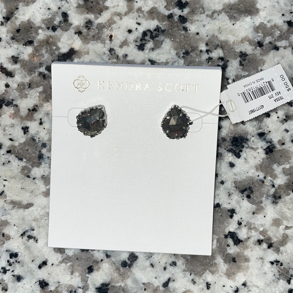 Kendra Scott Tessa Gunmetal Pyrite Earrings